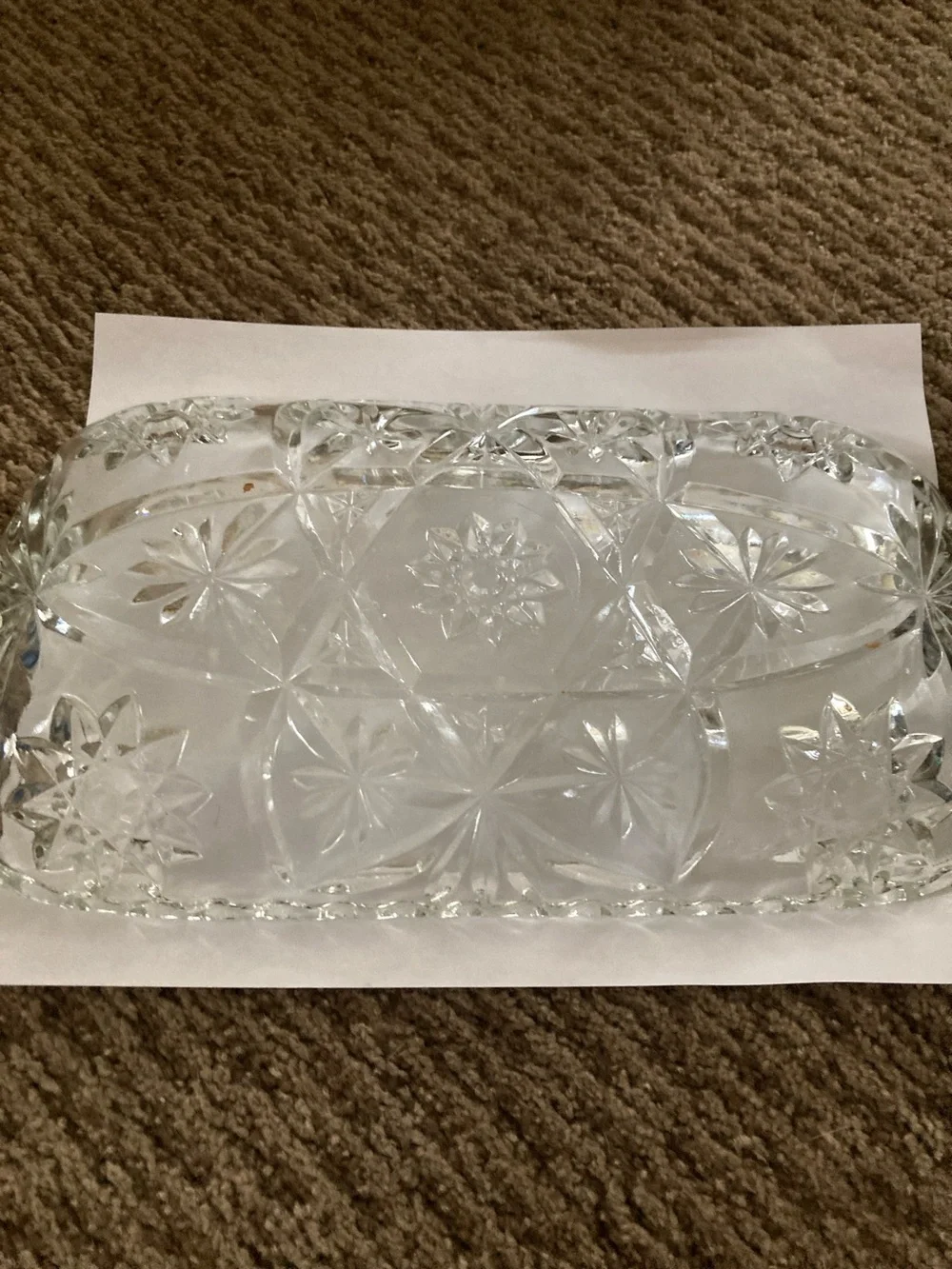 Cut Glass Decorative Serving Tray - Clear